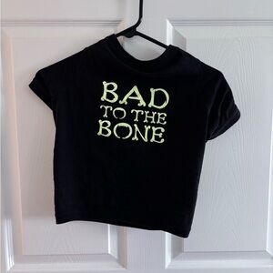 Black Kids T-Shirt with Glow-in-the-Dark Print